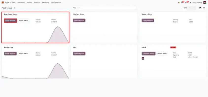 Odoo 20 POS screenshot: setting employee access levels, including the new Supervised level (step 3 of 8)