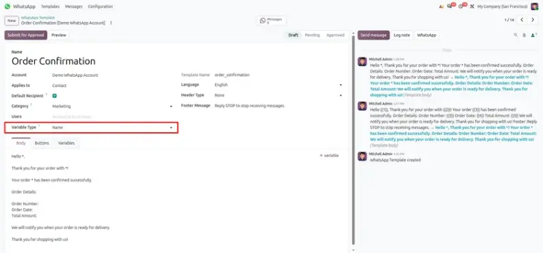 Odoo 20 WhatsApp phone number blocking configuration