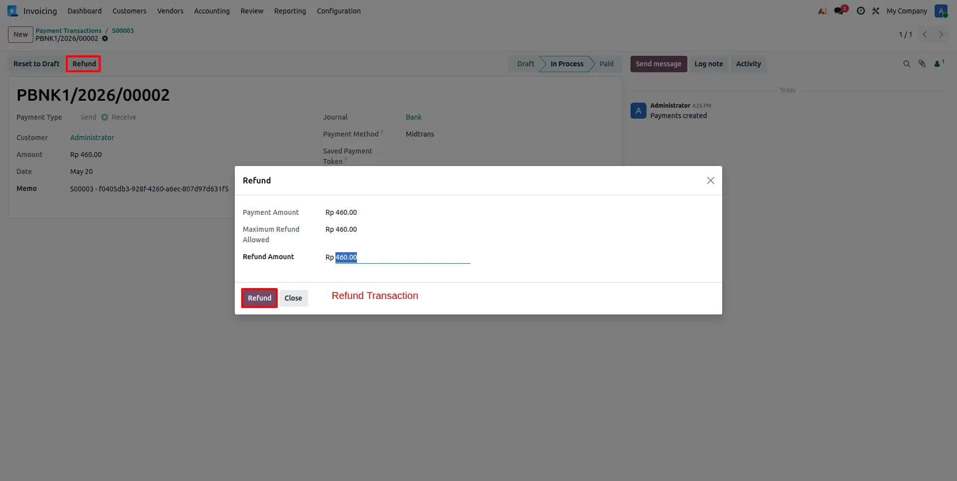 Refund Transaction Process