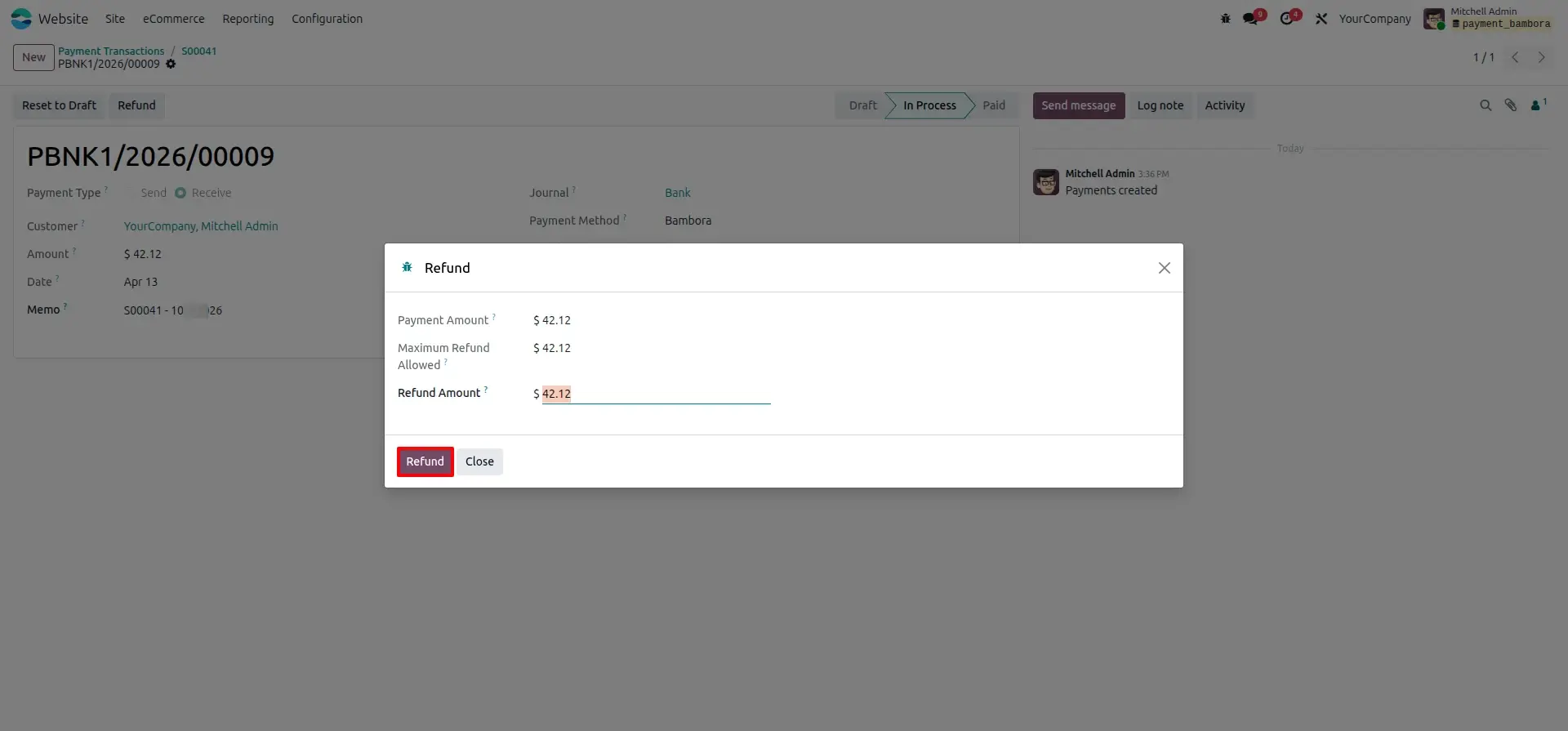 Refund Initiation and Partial Refund Wizard