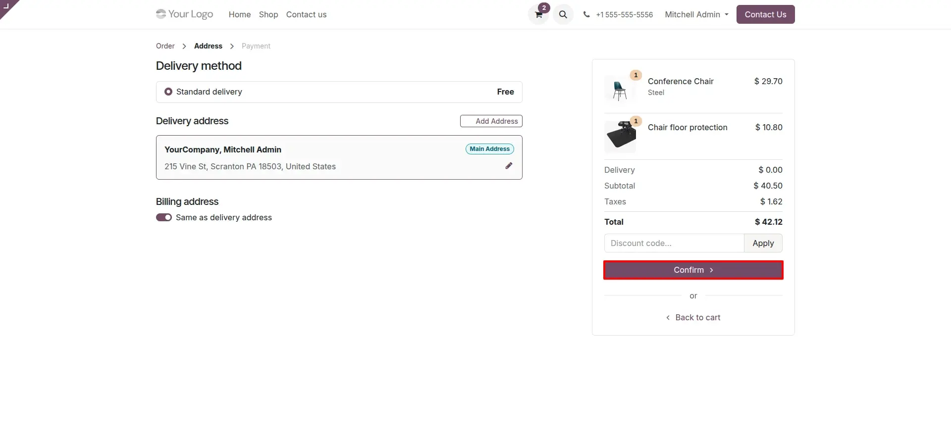 Bambora Selected as Payment Method