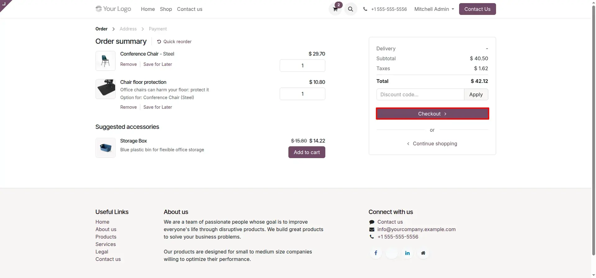 Delivery and Billing Address Selection