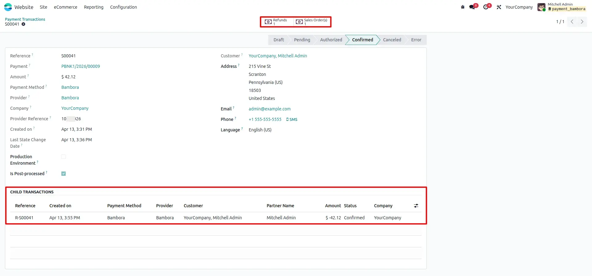 Linked Refund and Audit Trail