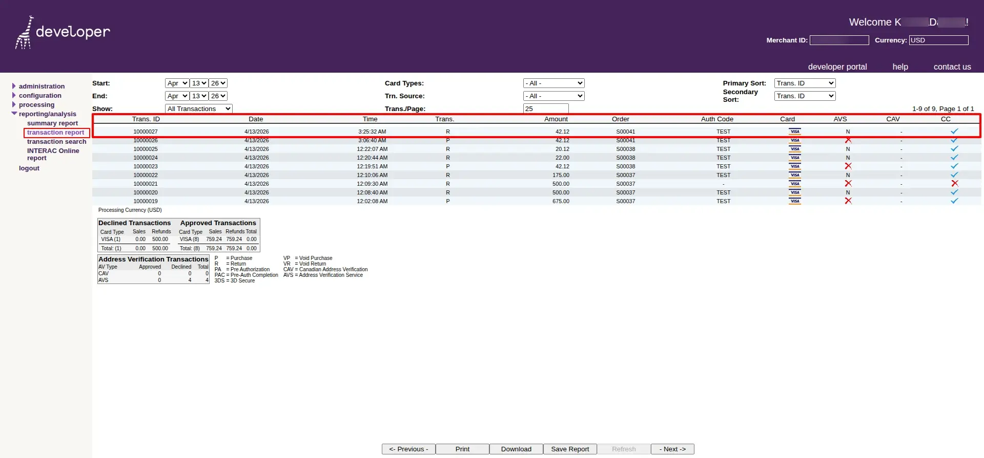 Synchronized Refund Status