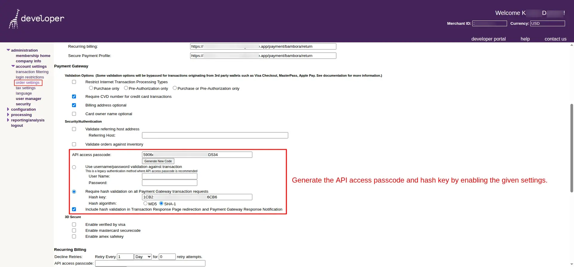 Redirect & Notification URL Configuration