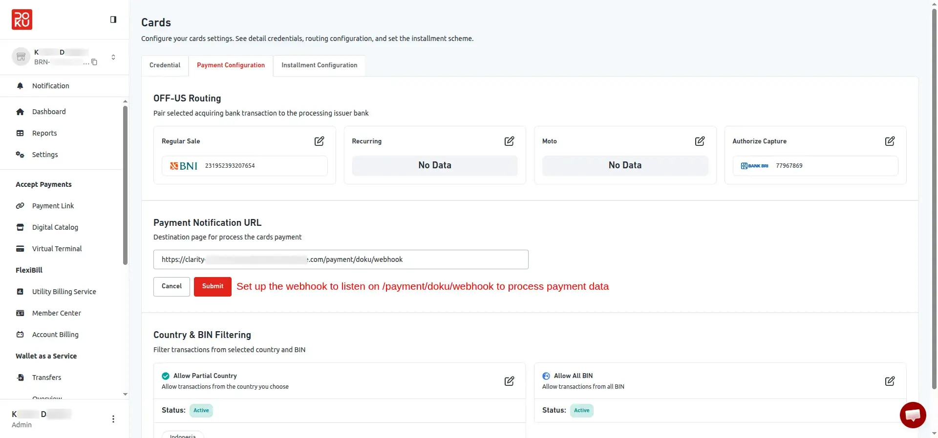 Webhook URL Submission