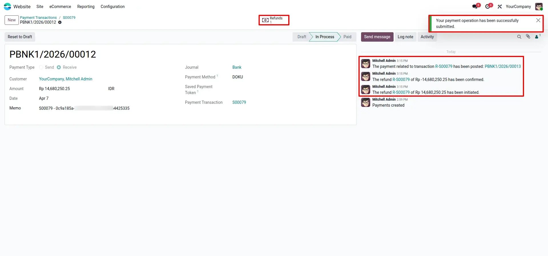 Refund Confirmation and Audit Log