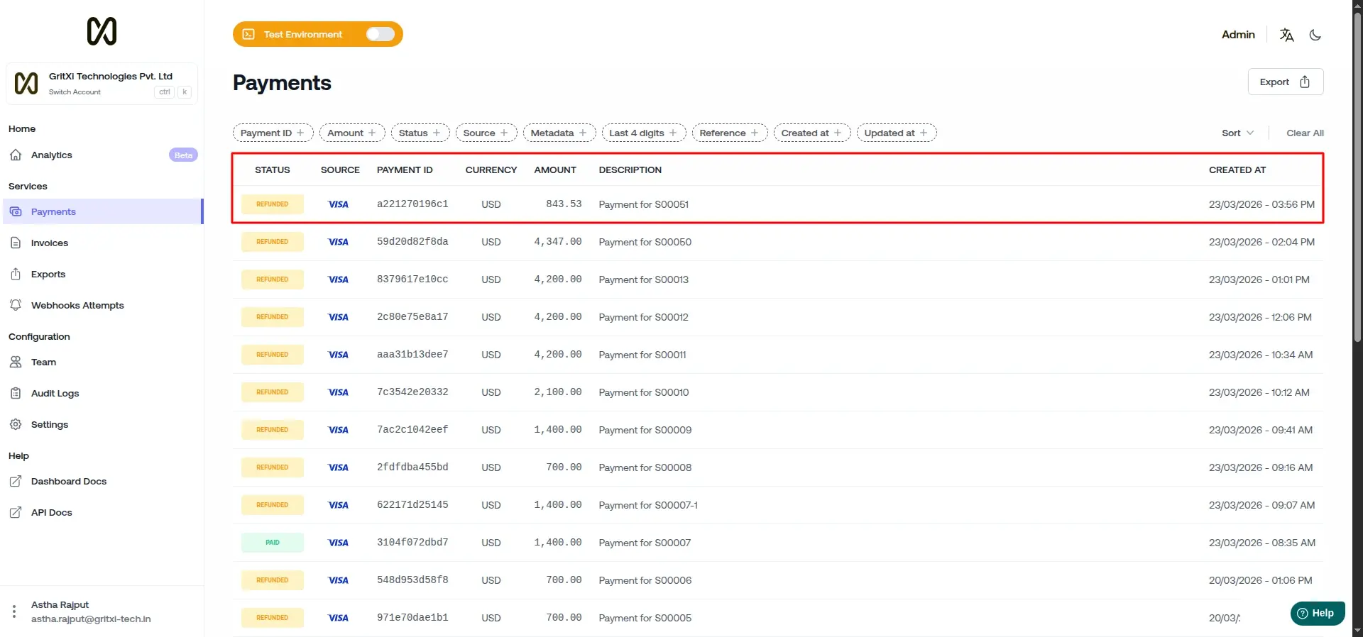 Synchronized Moyasar Dashboard