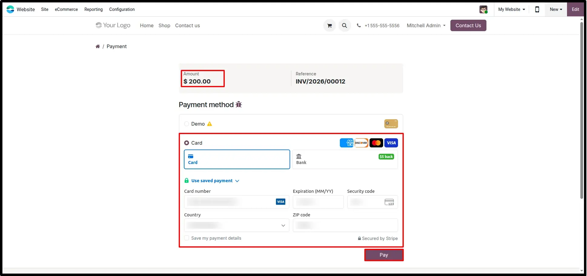 Submit Payment Details
