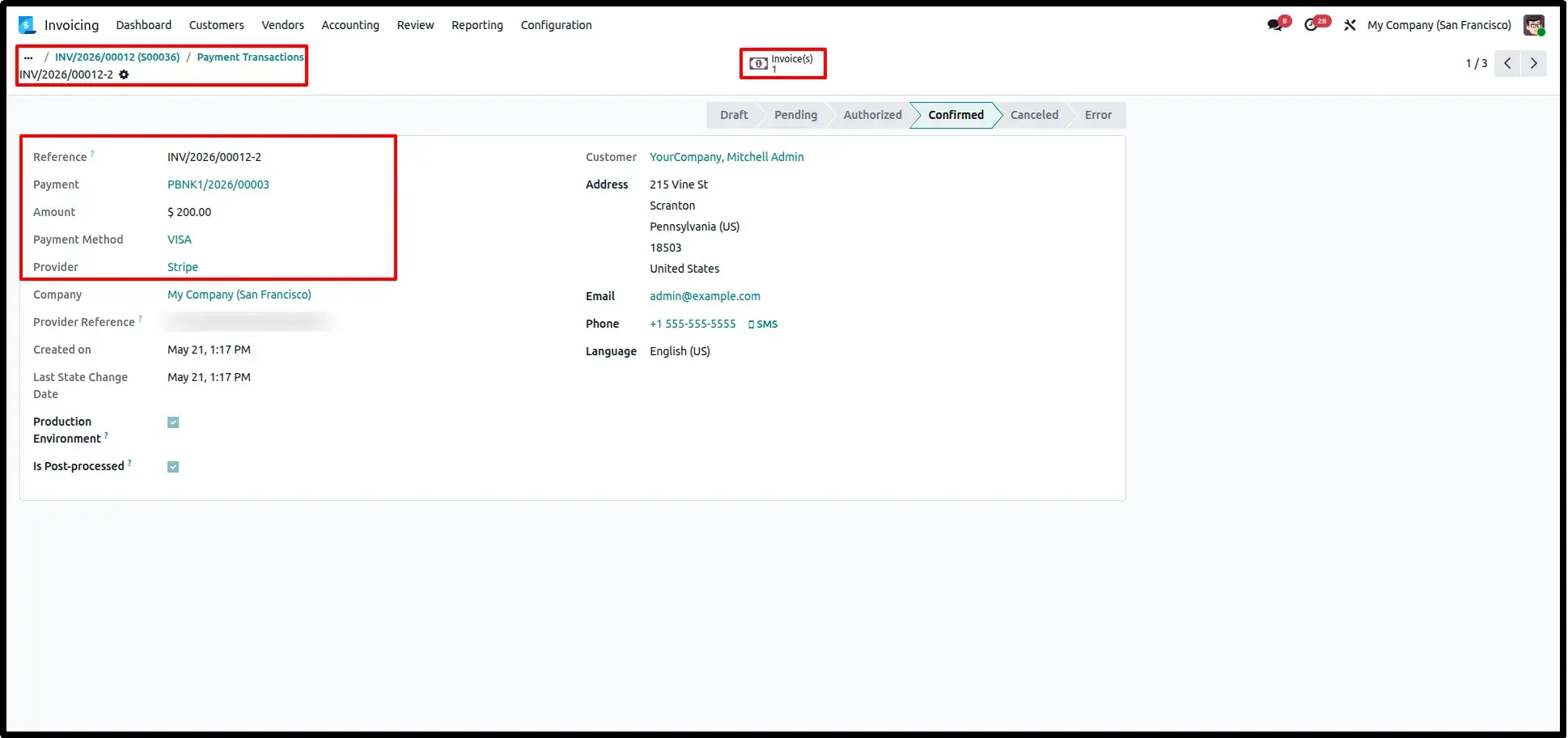 Payment Transaction Record