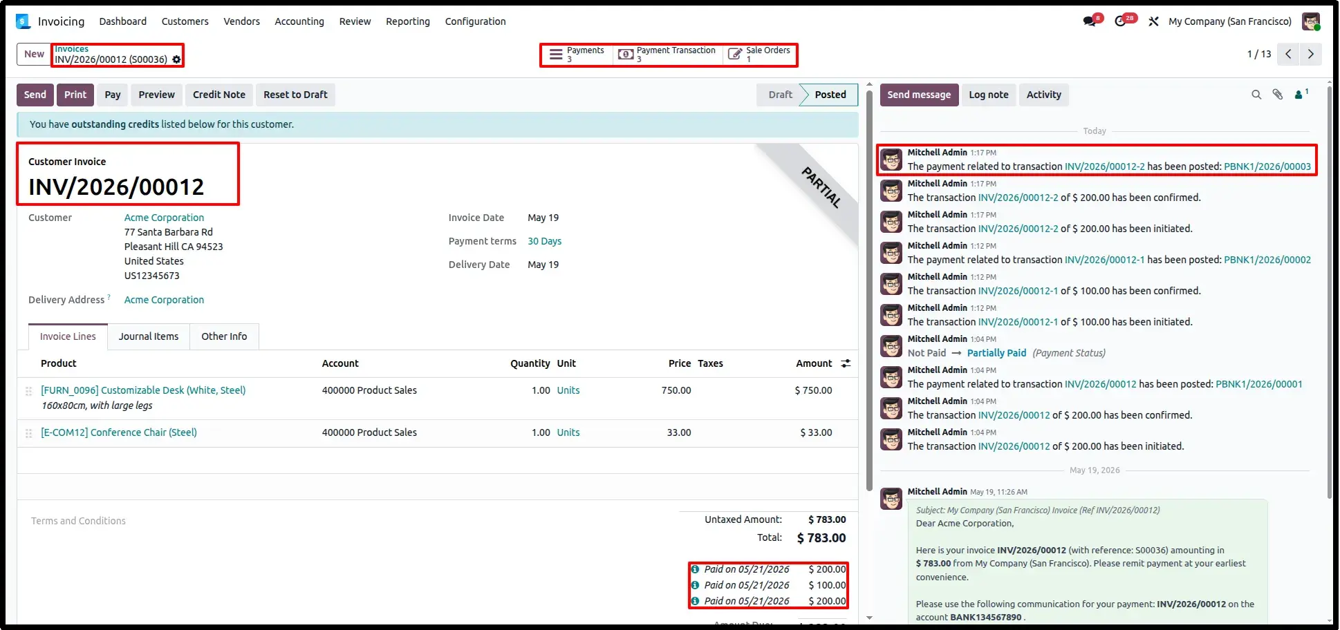 Invoice Record Updated