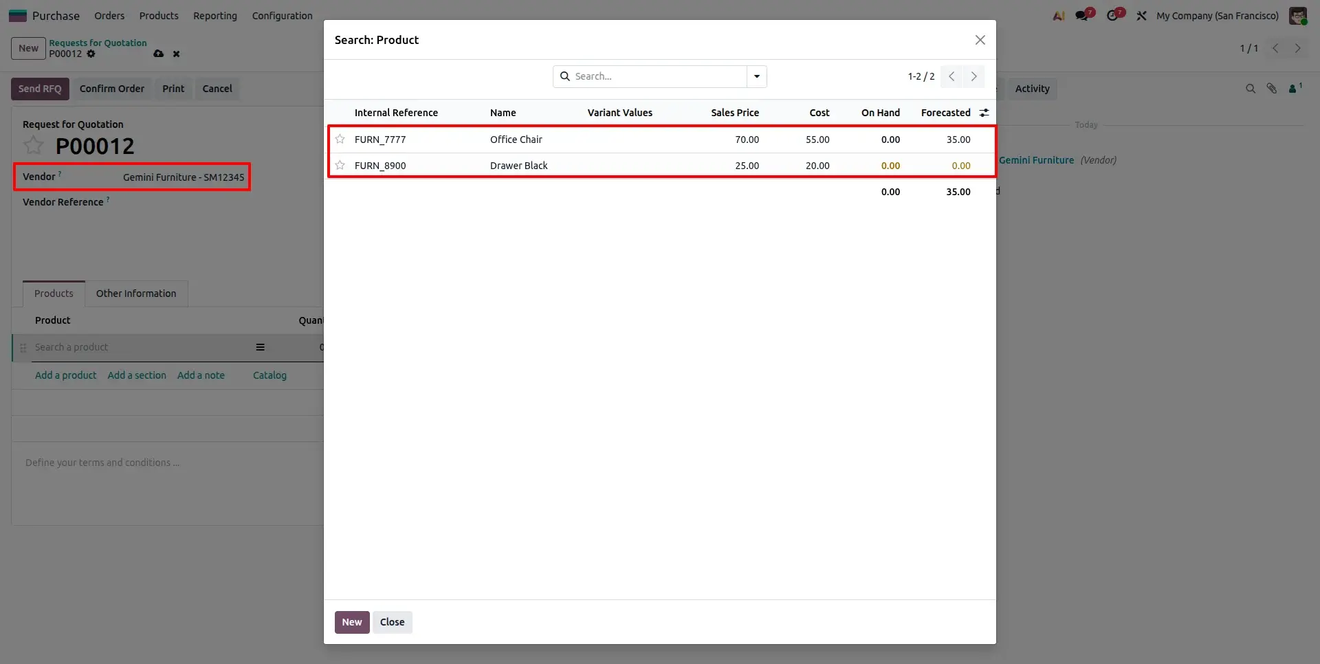 Filtered Product Dropdown
