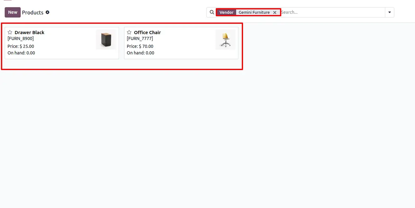 Supplier Information on Product list