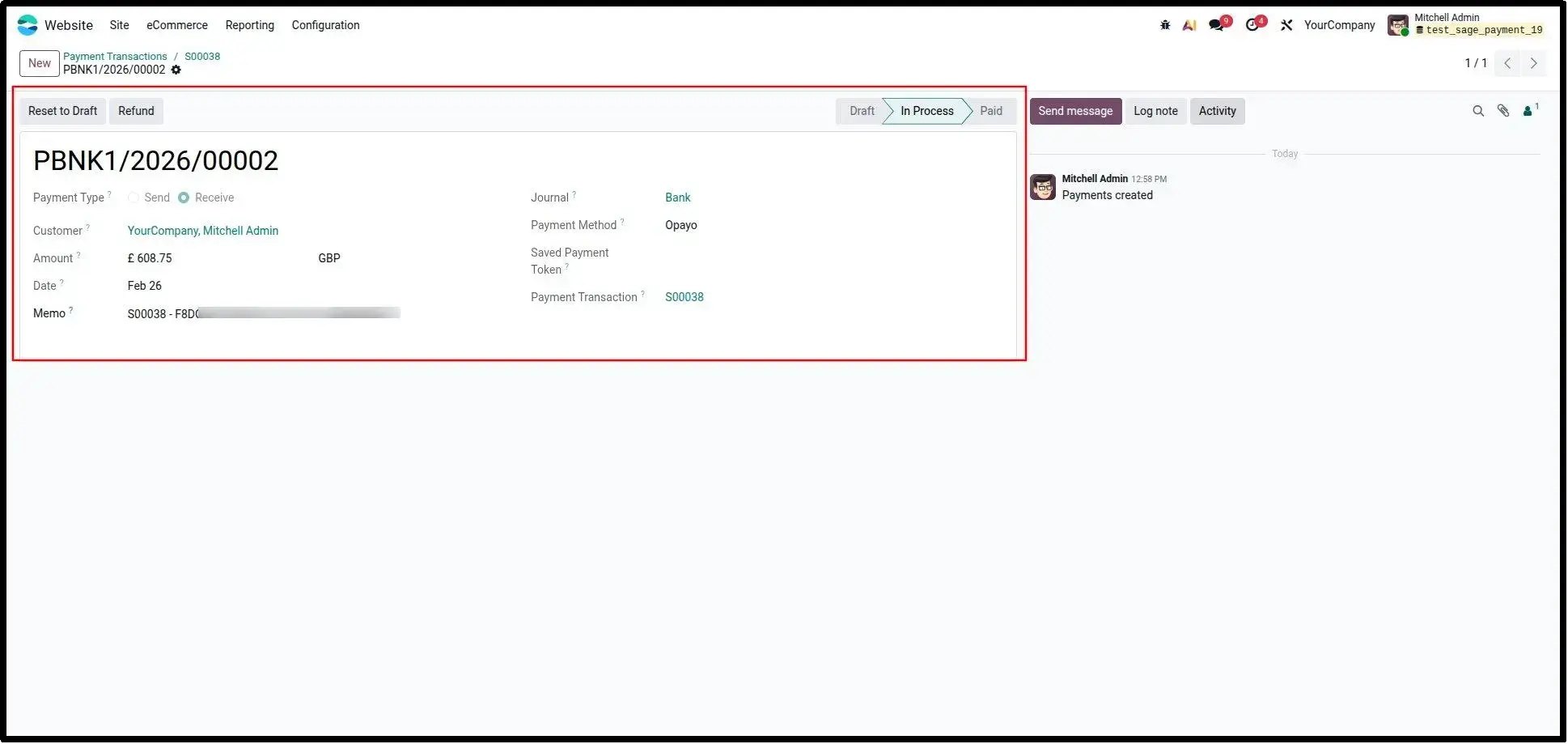 Payment Transaction History