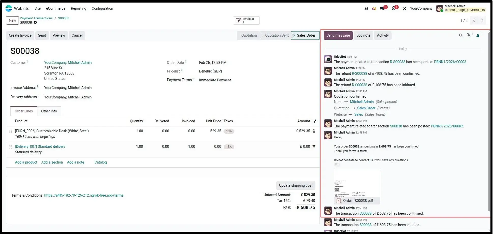 Sales Order View