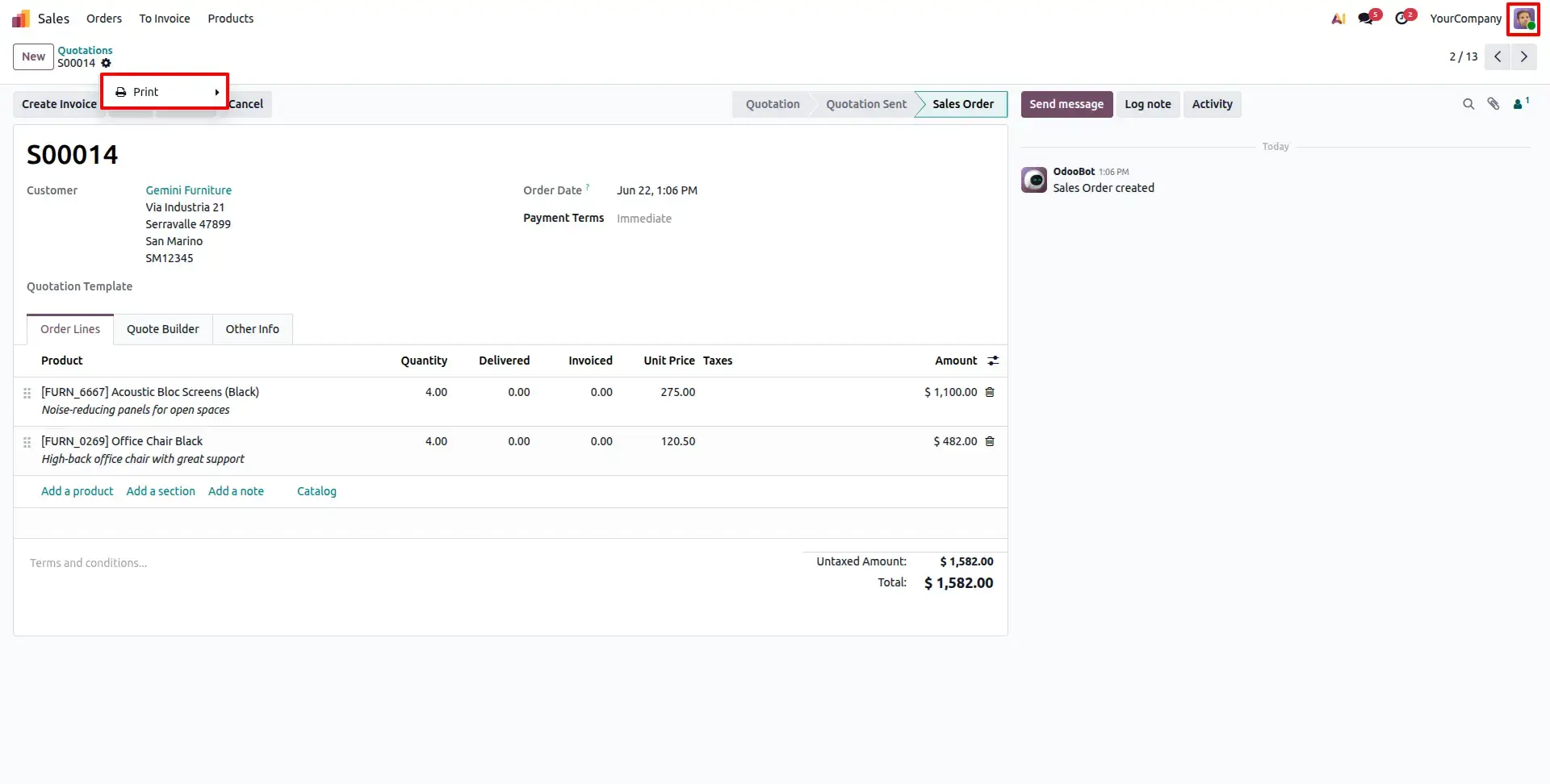 After Restriction Sale Order Form View