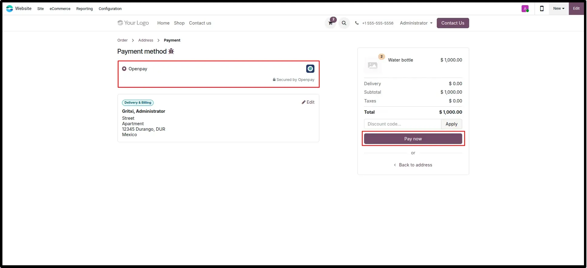 eCommerce Checkout with Openpay