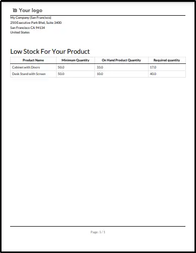 Individual Low Stock PDF