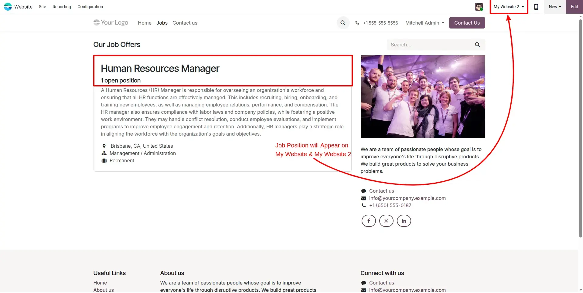 Website Specific Visibility