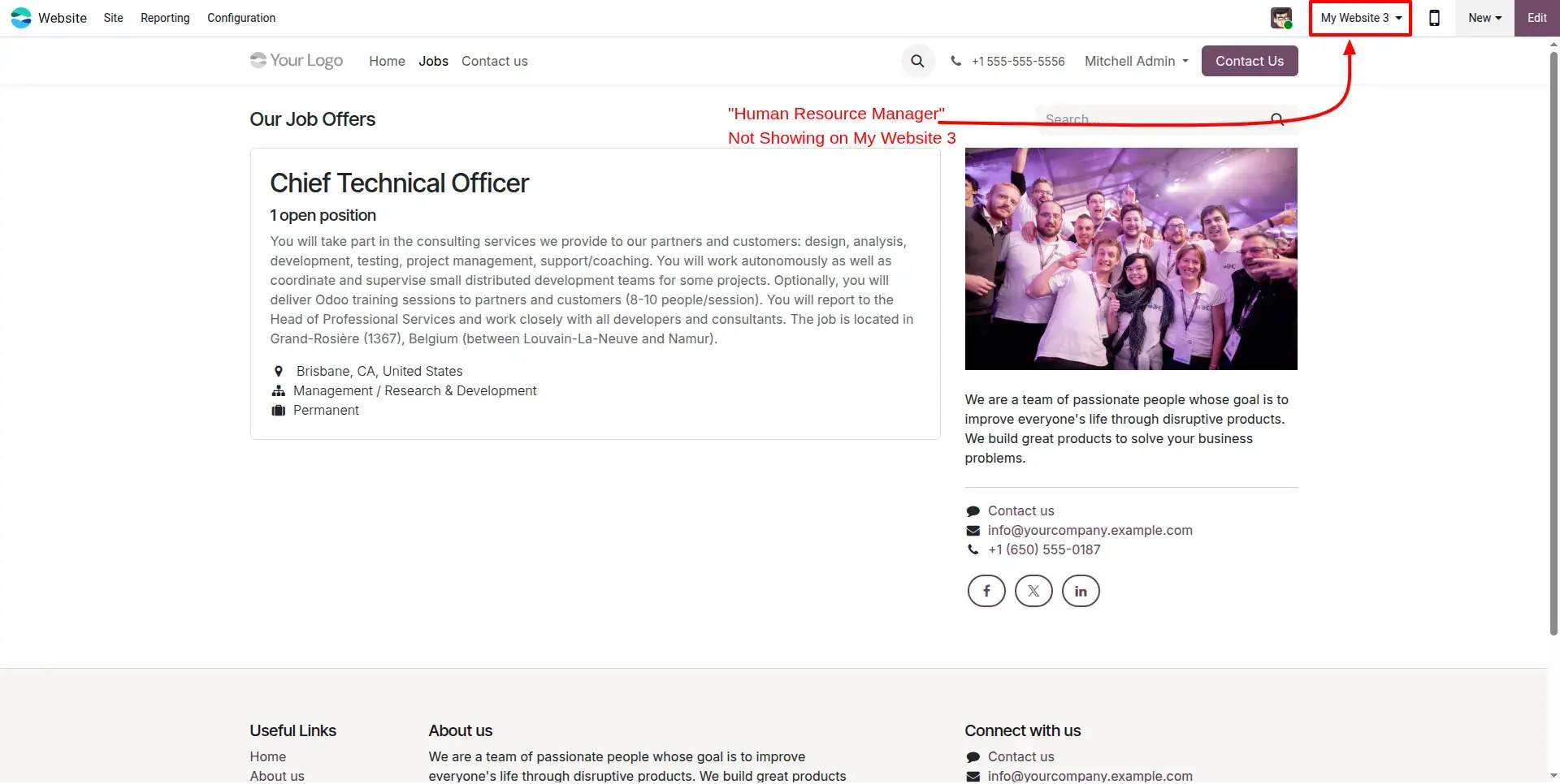 Website Specific Visibility