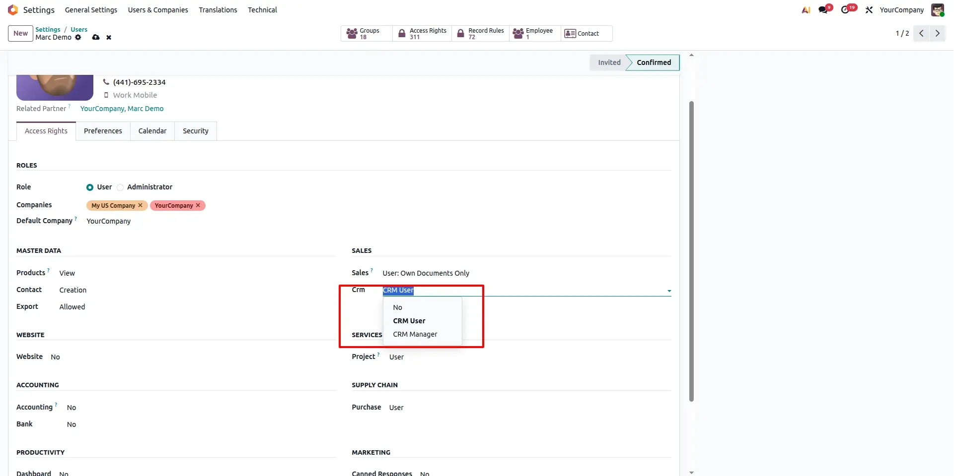 User Group Configuration