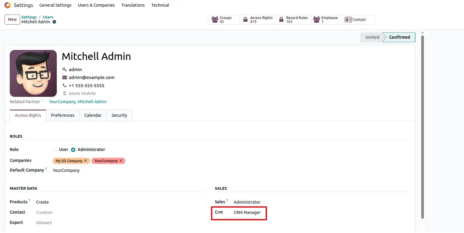 CRM Manager Configuration