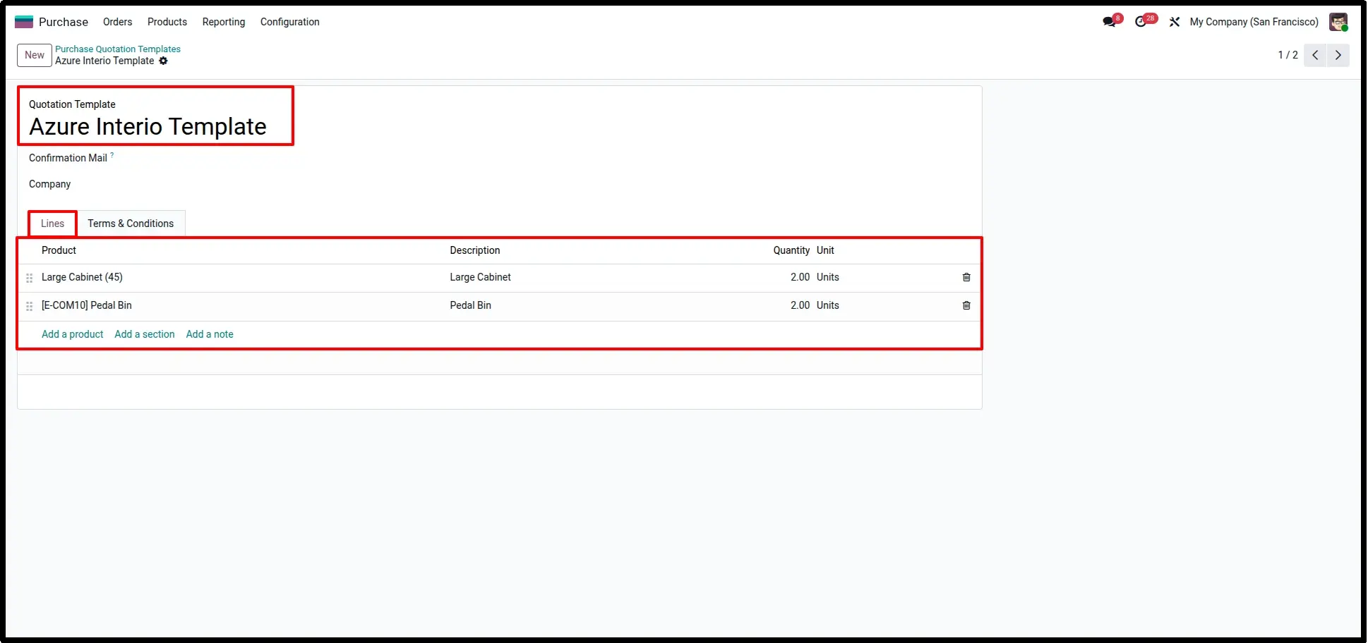 Add Products and Quantities