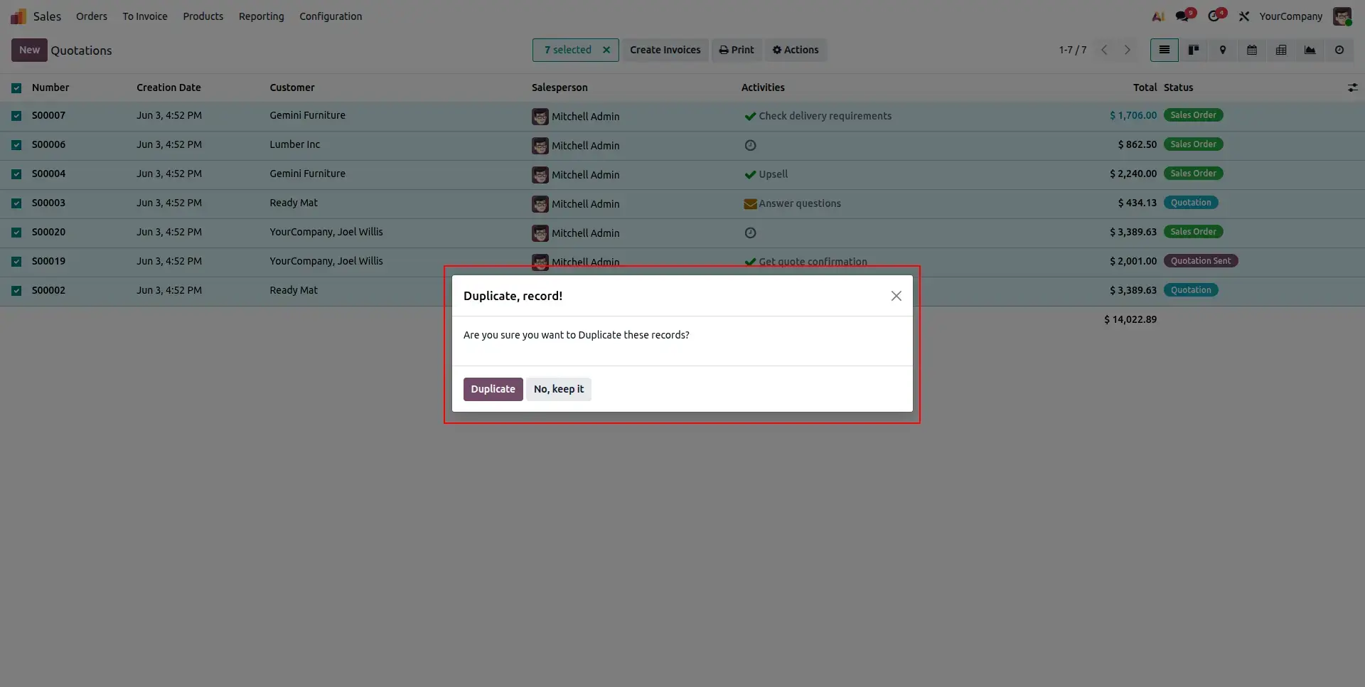 Confirm Bulk Action