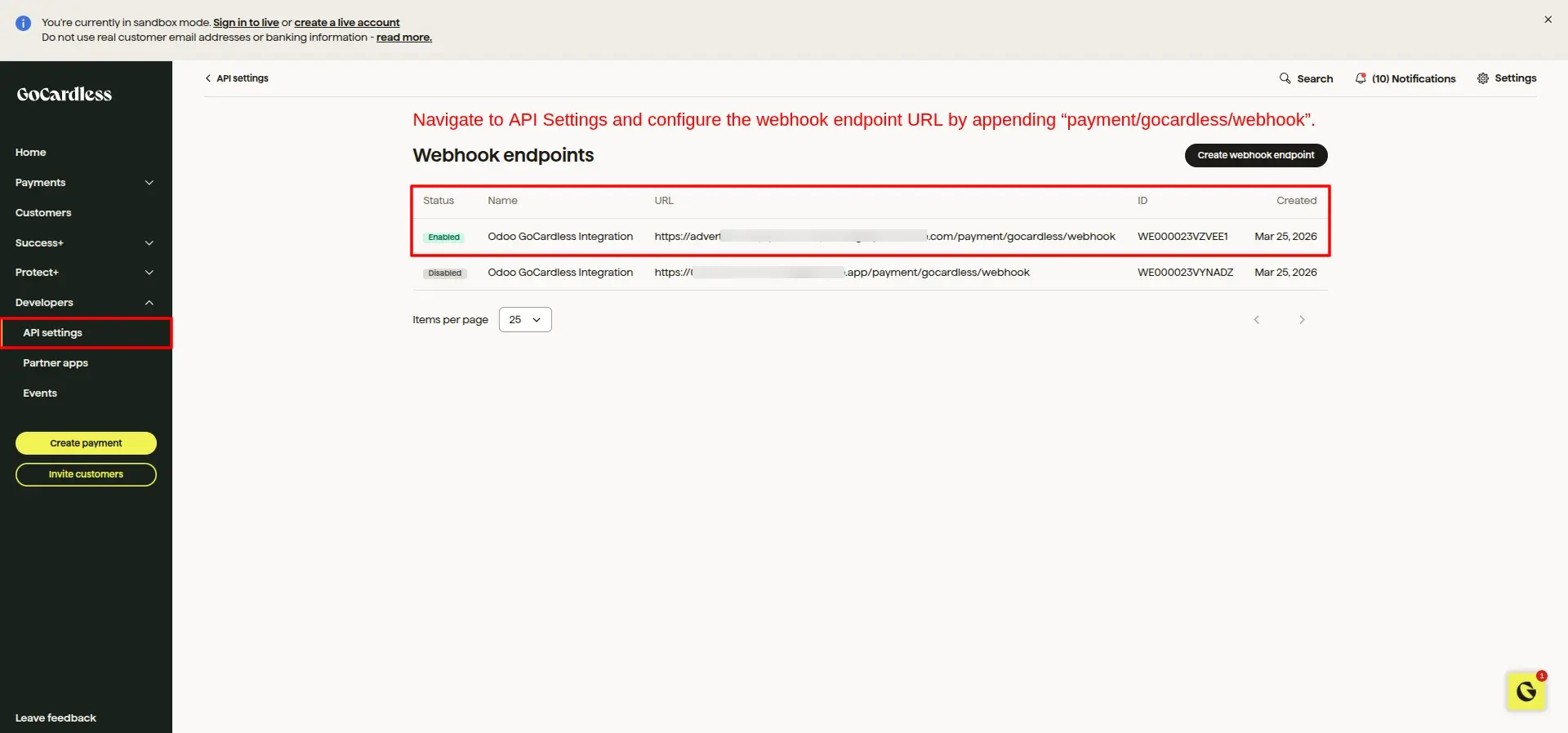 Configure Webhook Endpoint