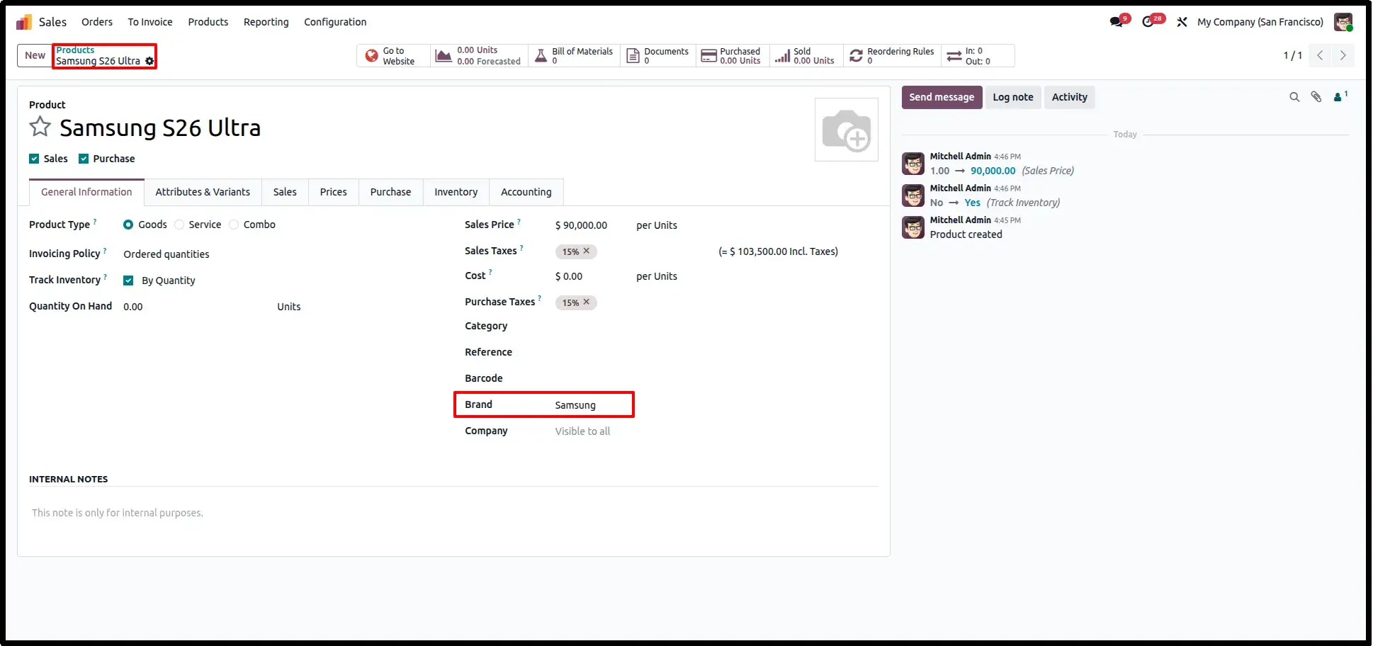 Assign Product Brand