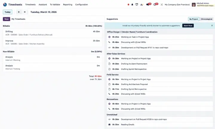 Automated Timesheet Suggestions