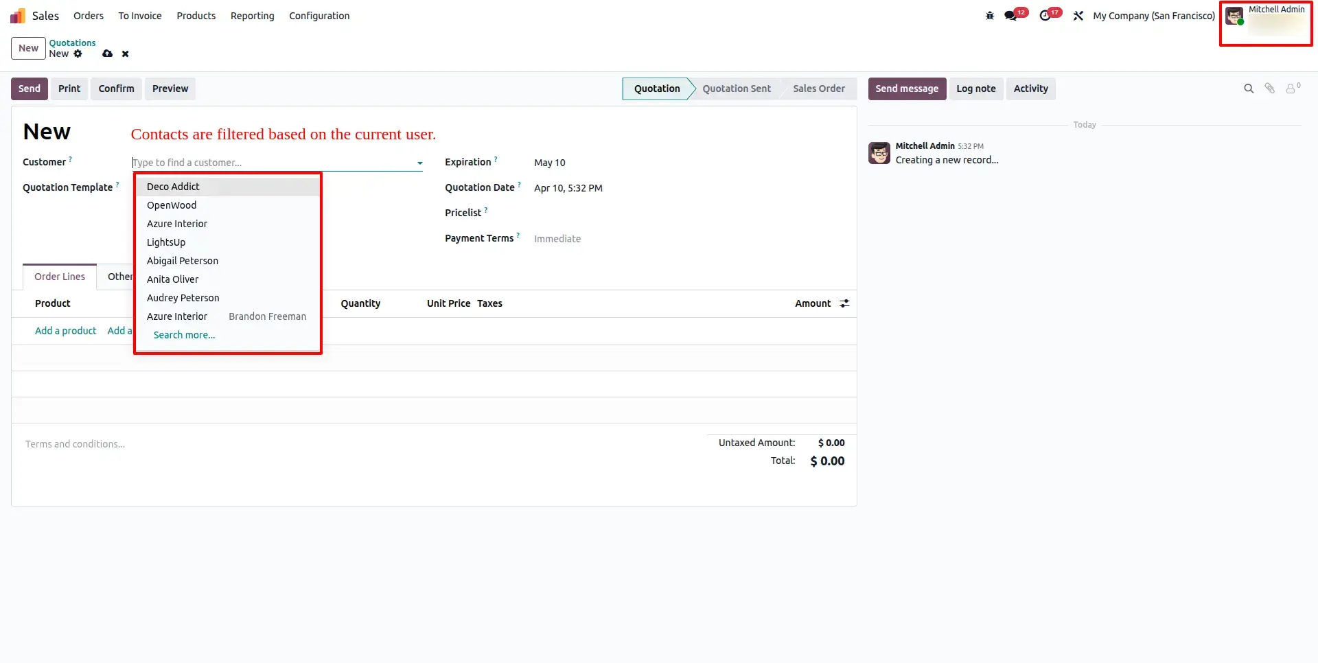 Visibility of Partners for Managers