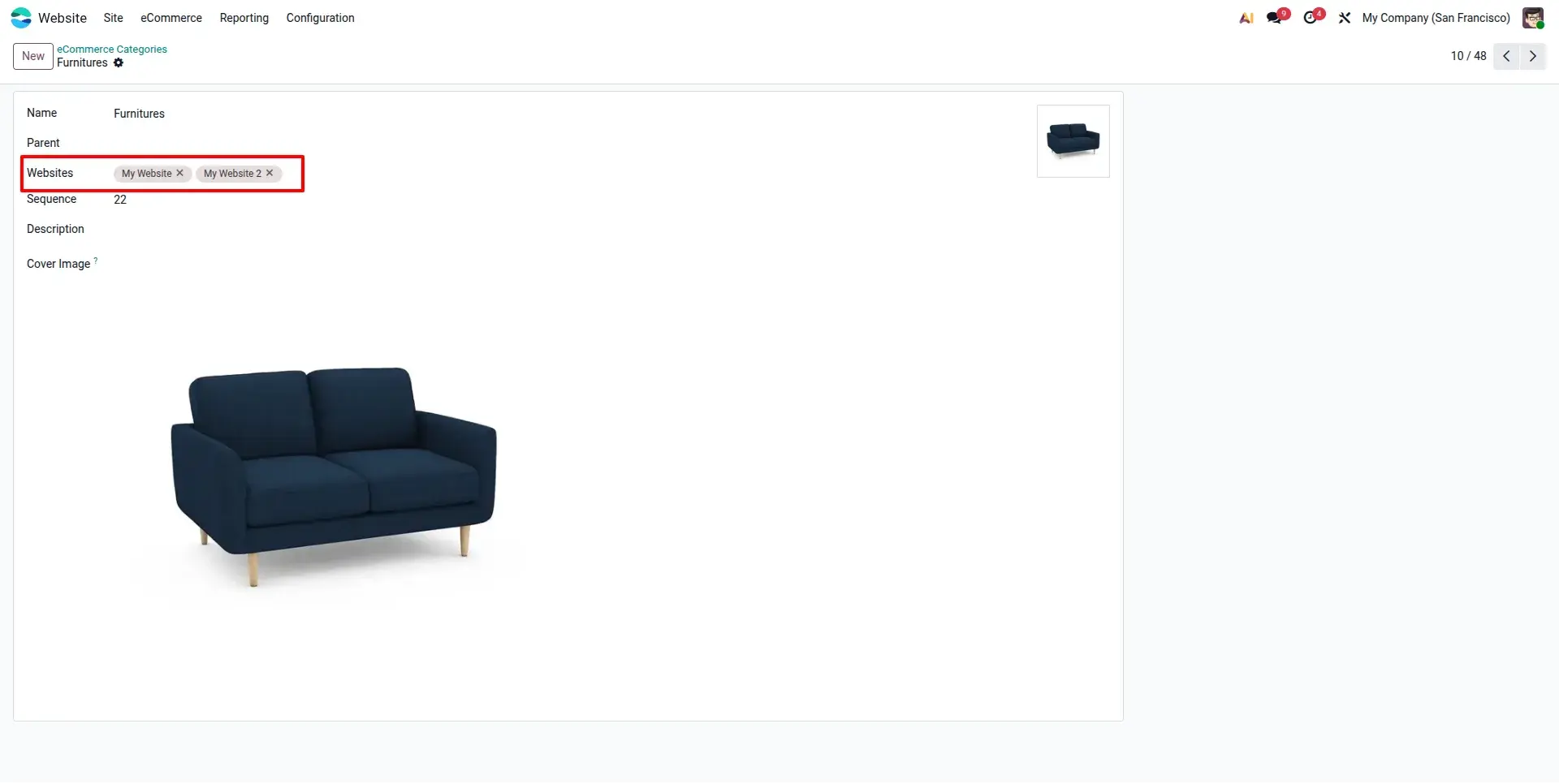 eCommerce Category Multi Website Configuration