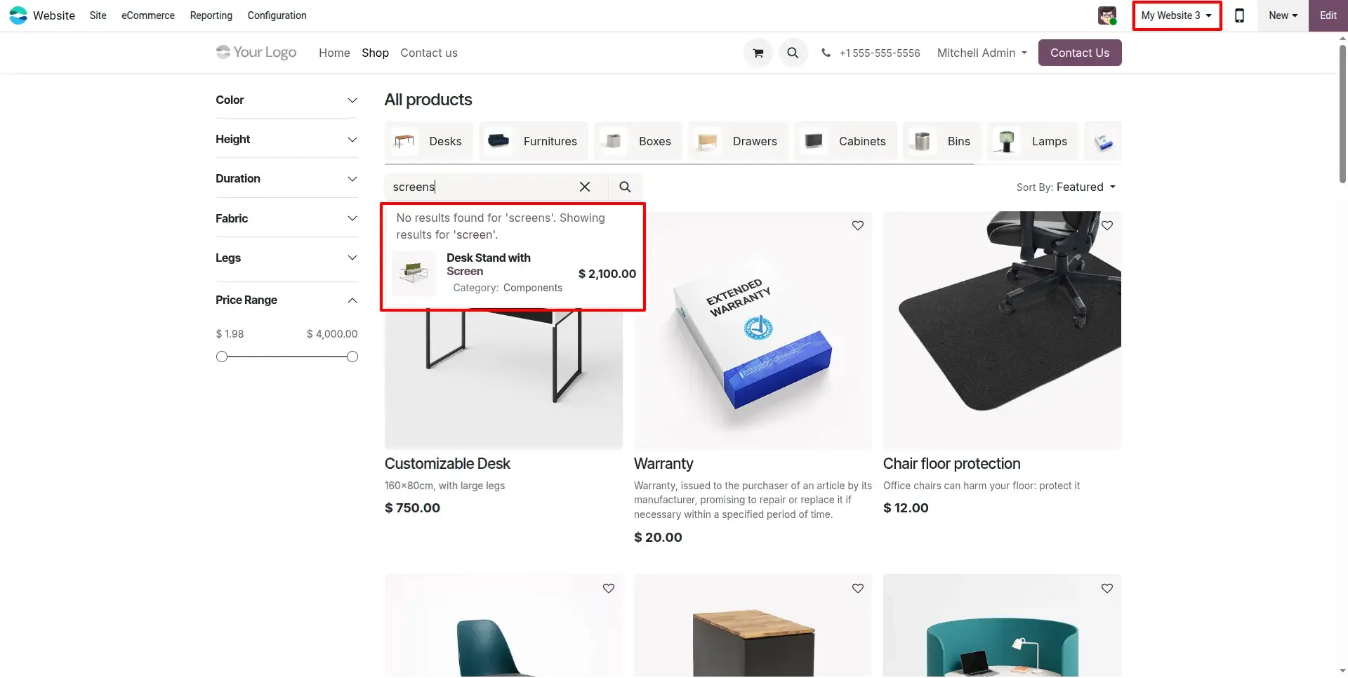Product Display on Additional Website