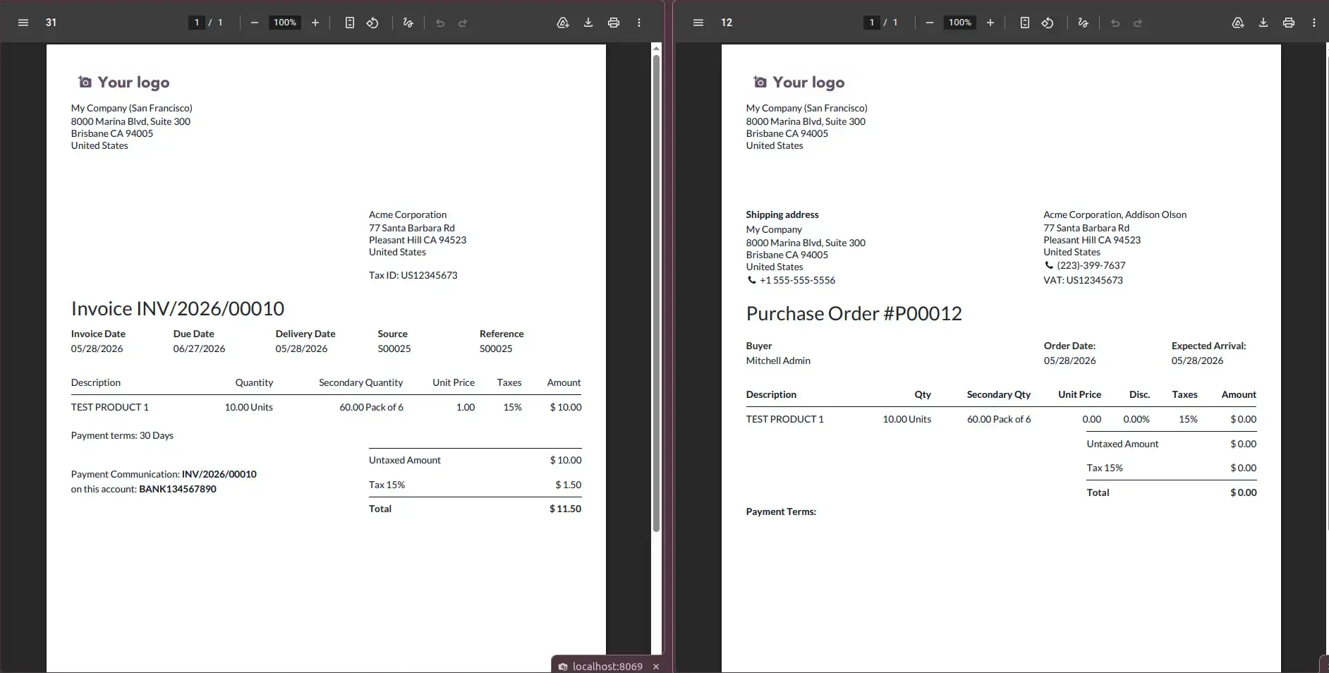 Printed Reports with Secondary Quantity