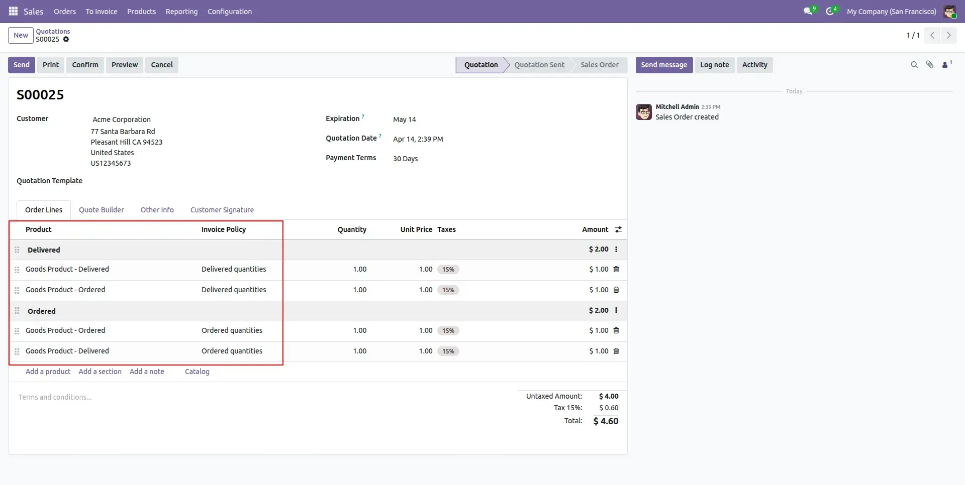 Line Level Invoice Policy